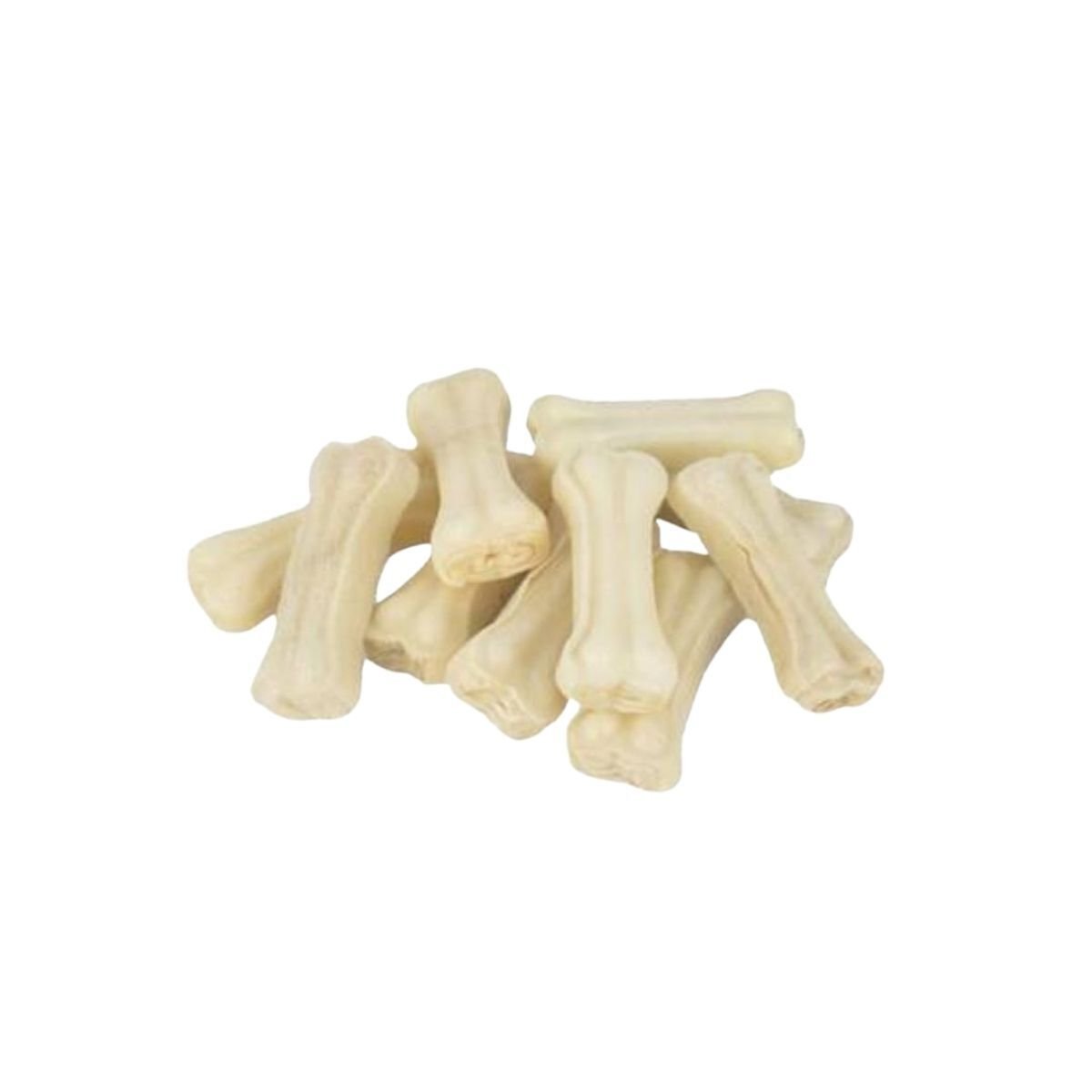 Küçük Irklar İçin 8 Cm Sütlü Deri Ödül ve Çiğneme Kemiği 10lu Paket