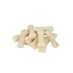 Küçük Irklar İçin 8 Cm Sütlü Deri Ödül ve Çiğneme Kemiği 10lu Paket