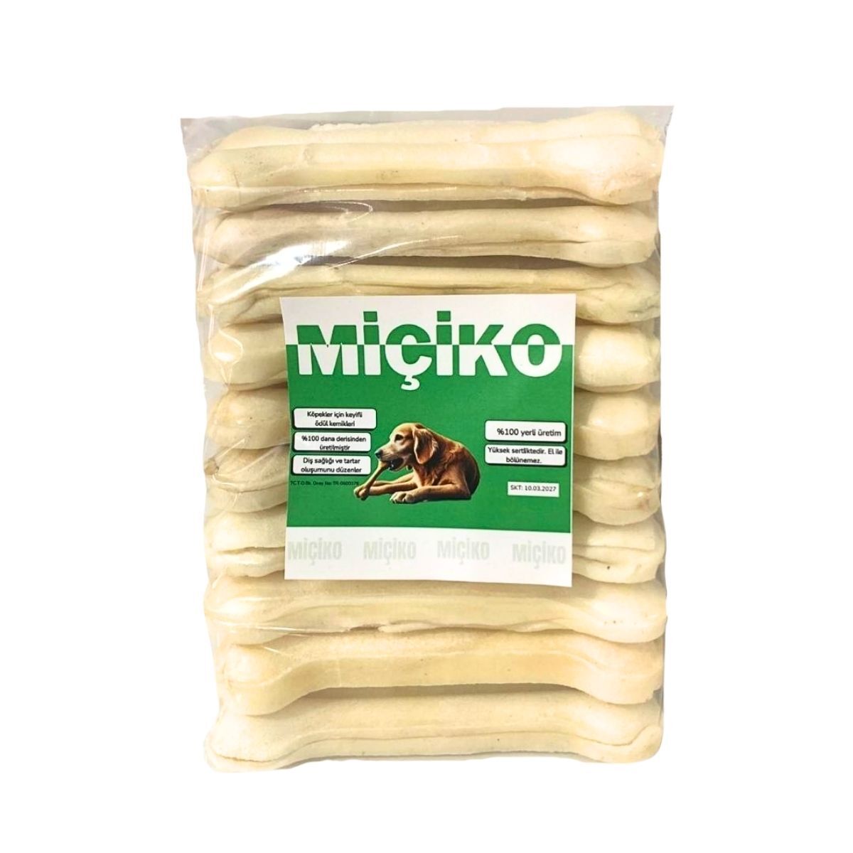 12 Cm Sütlü Deri Ödül ve Çiğneme Kemiği 10lu Paket