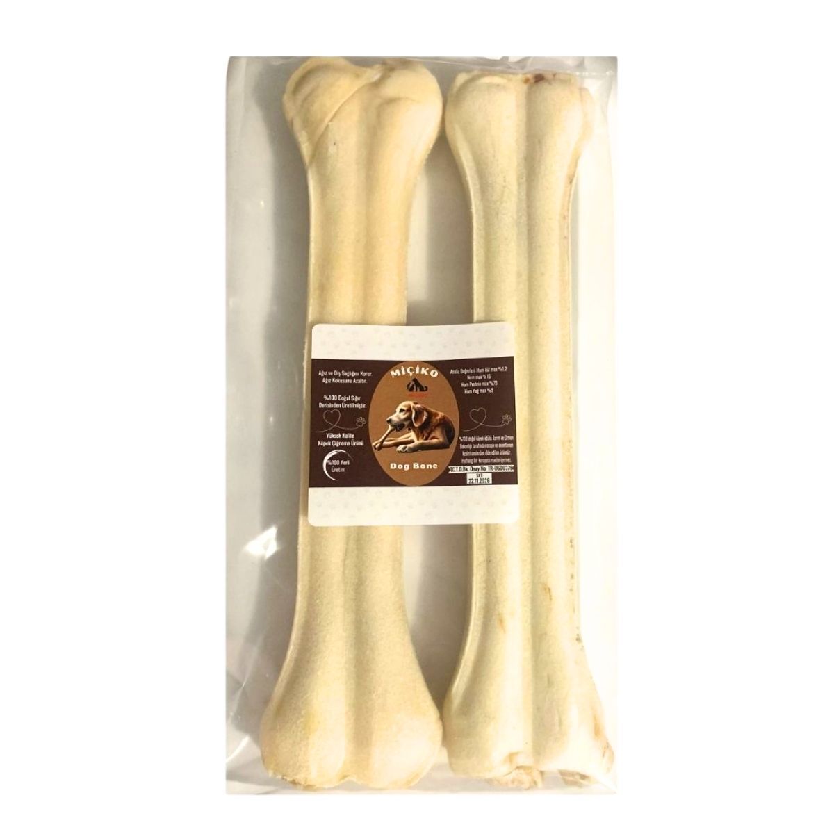 27 Cm Sütlü Deri Ödül ve Çiğneme Kemiği 2li Paket