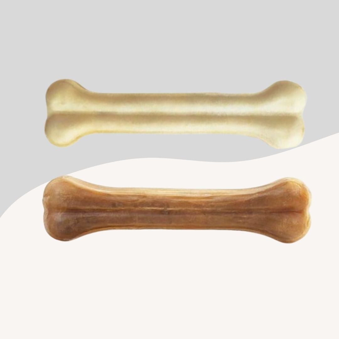 Köpekler İçin Naturel ve Beyaz Press Çiğneme Kemiği 15Cm 2li Paket