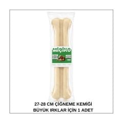 27-28 Cm Büyük Irklar İçin Beyaz Press Çiğneme Kemiği 1 Adet