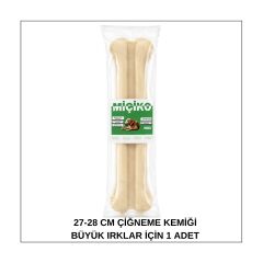 27-28 Cm Büyük Irklar İçin Beyaz Press Çiğneme Kemiği 1 Adet