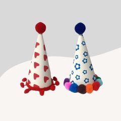 Kediler ve Küçük Irk Köpekler İçin 2Li Parti Şapkası PS39 (El Yapımı)