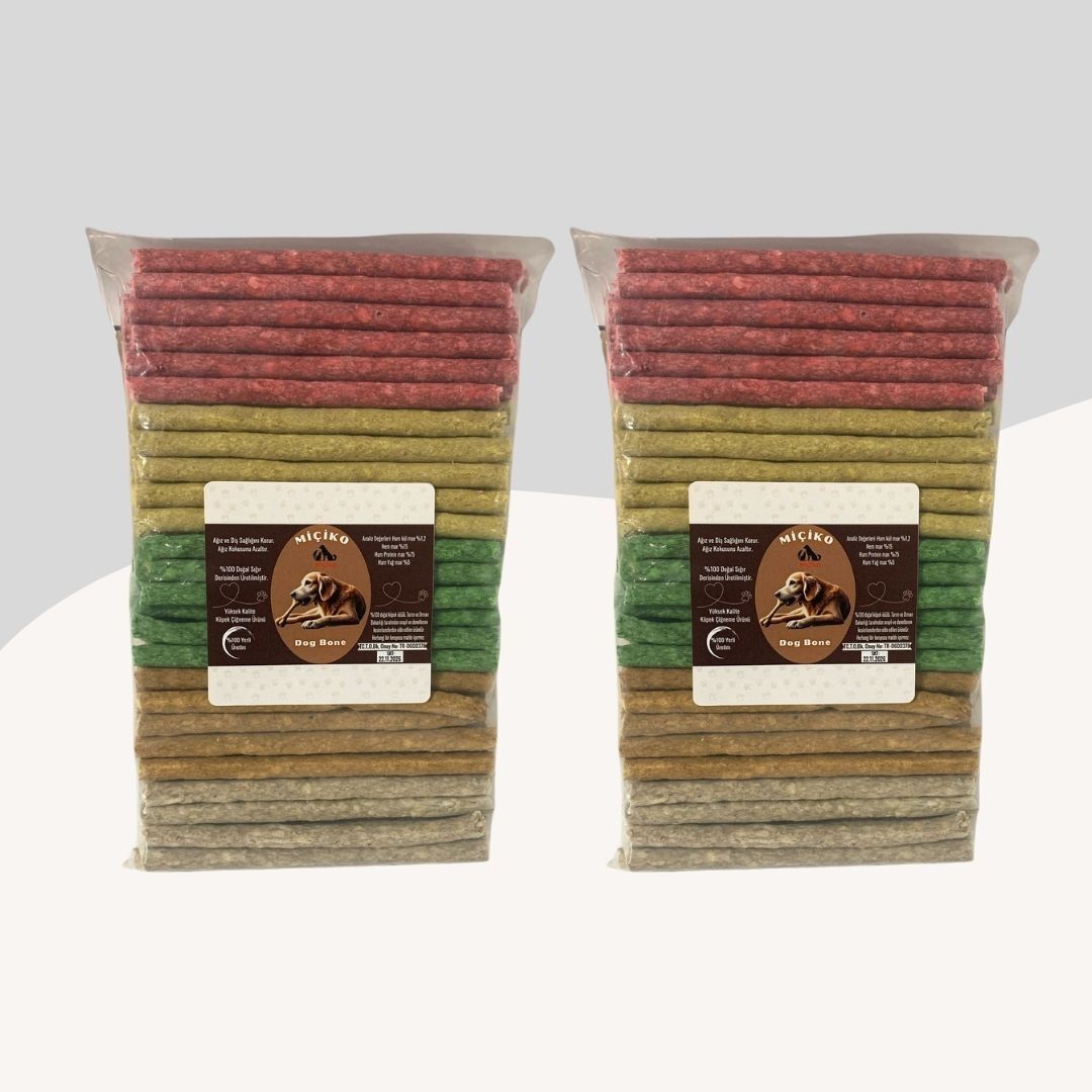 Premium 5 Renkli Munchy Çubuk 7-8Gr 100lü Köpek Ödülü 2 Paket