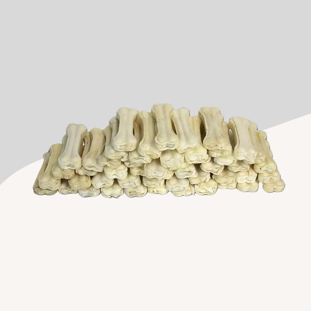 Beyaz Press Diş Kaşıyıcı Köpek Çiğneme Kemiği 8cm 50Li Paket
