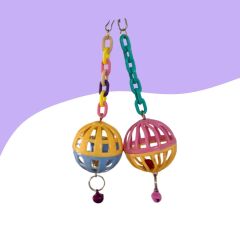 Soft Renkli Çıngıraklı Kuş Top Oyuncak 7Cm 2'Li