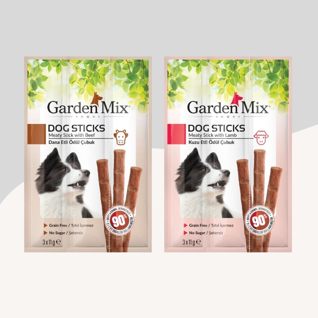 Kuzu ve Dana Aromalı 3lü Stick Köpek Ödülü 2 Paket