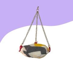 Muhabbet Kuşu Hamak Salncak 10Cm Beyaz-Gri-Sarı