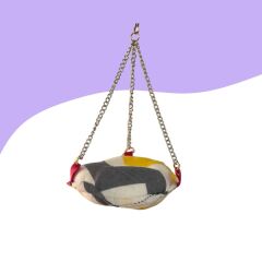 Muhabbet Kuşu Hamak Salncak 10Cm Beyaz-Gri-Sarı