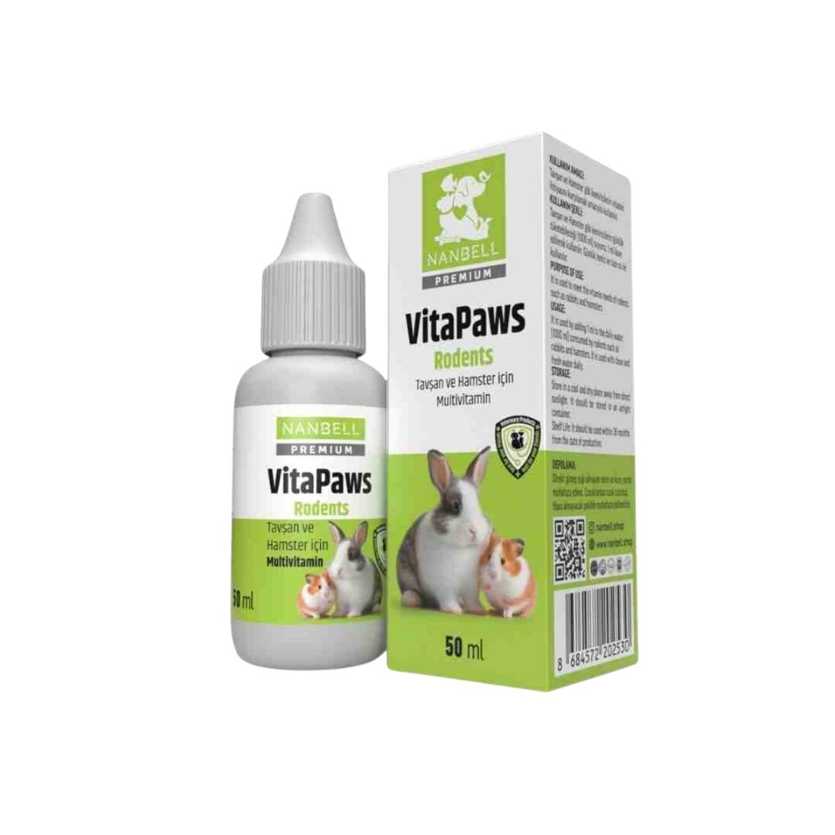 Nanbell VitaPaws Tavşan ve Hamster Multivitamini 50ML