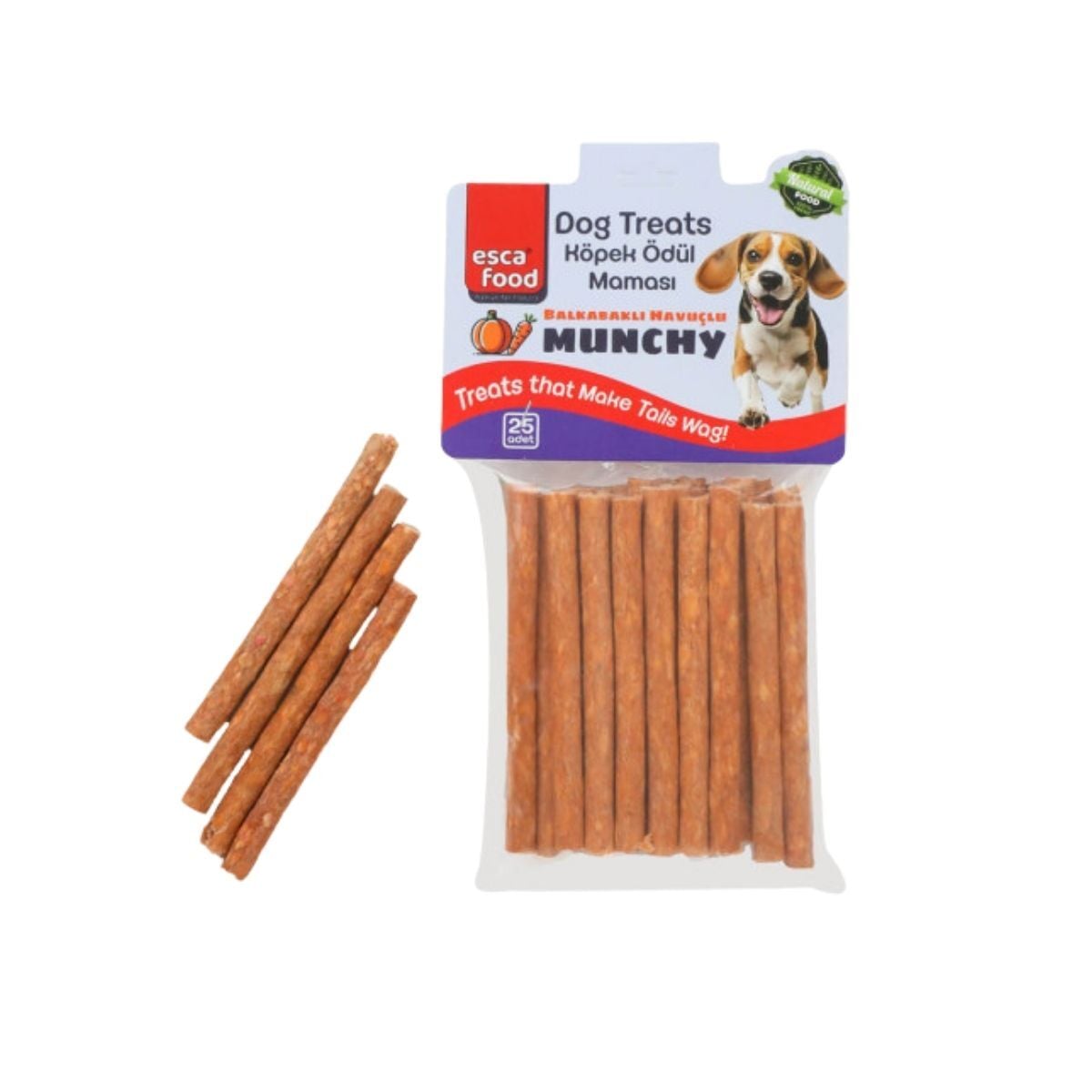 Esca Food Kalın Balkabaklı-Havuçlu Munchy Ödül Çubuğu 8Gr 25Li Paket