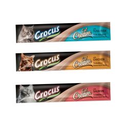 Crocus Kediler İçin Krema Ödül Tavuk-Balık-Somon Aromalı 3 x15Gr