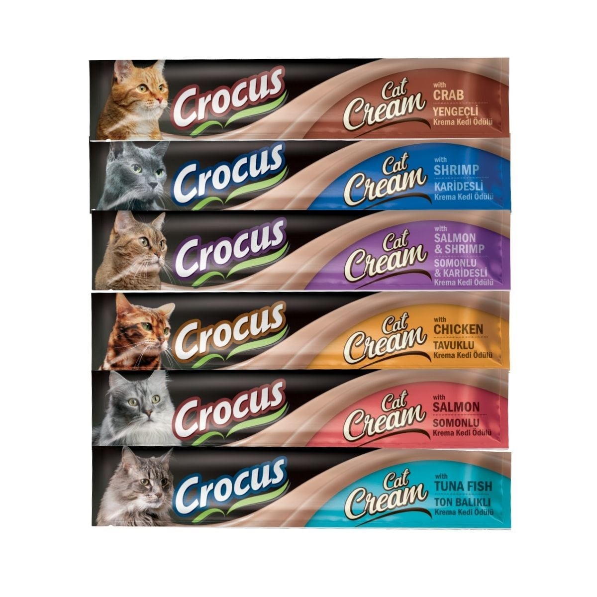 Crocus Premium Kedi Krema Ödülü 6 Aromalı 6 x 15Gr