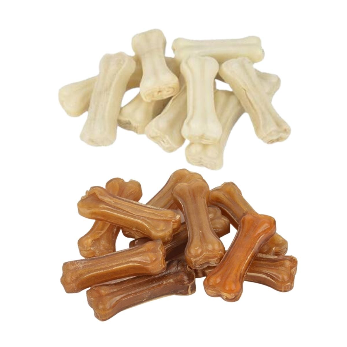 8Cm Naturel ve Beyaz Press Çiğneme Kemiği 2x10Lu Paket