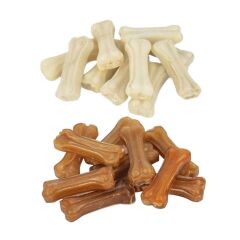 8Cm Naturel ve Beyaz Press Çiğneme Kemiği 2x10Lu Paket