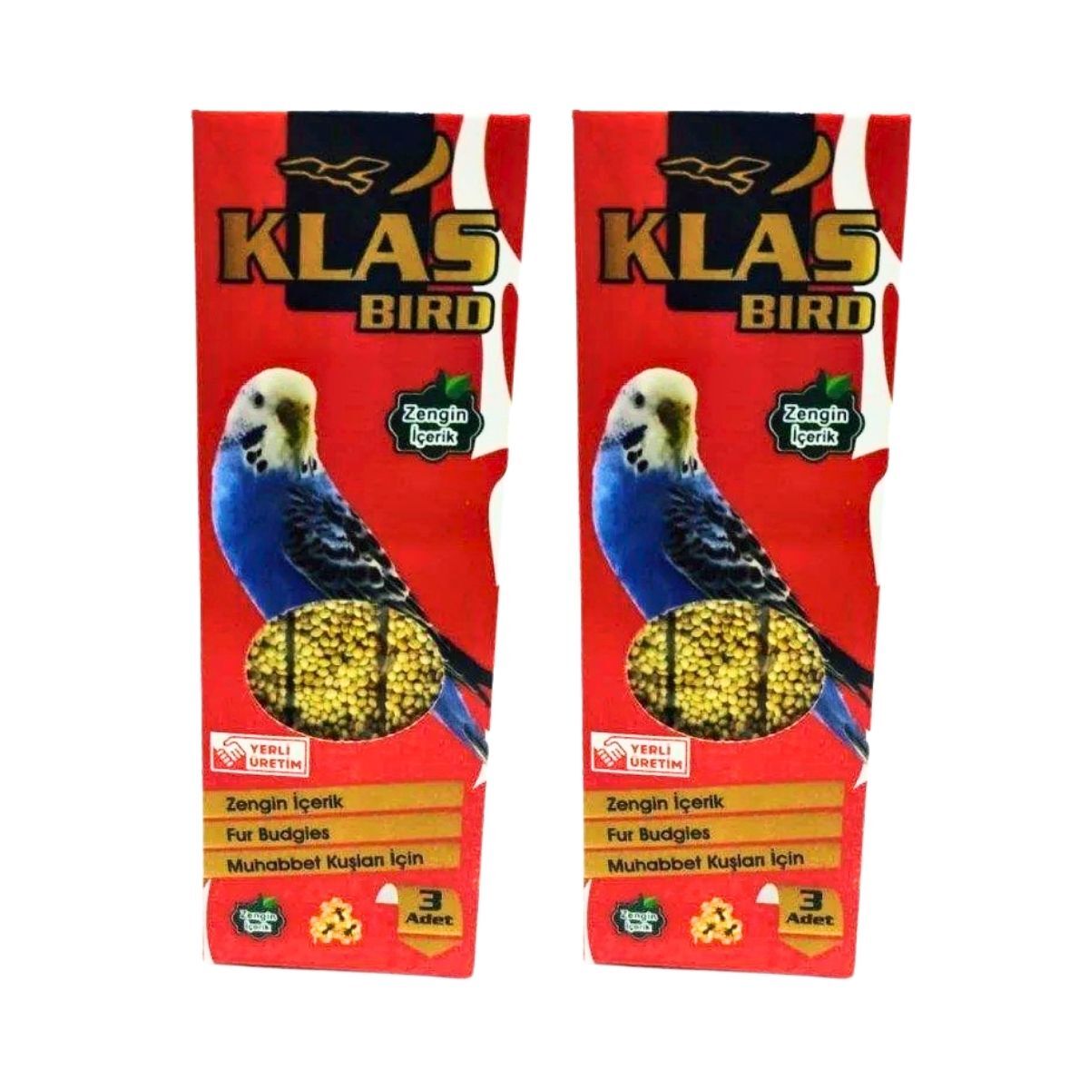 Klas Bird Muhabbet Kuşu 3Lü Ballı Kraker 2 Paket