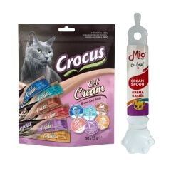 Crocus 6 Aromalı Kedi Kreması 30Lu  + Krema Kaşığı