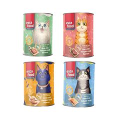 Esca Food 4 Farklı Aromalı Yetişkin Kedi Konserve Maması 4x415Gr