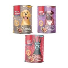 Esca Food 3 Aromalı Etli Yetişkin Köpek Konserve Maması 3x415Gr