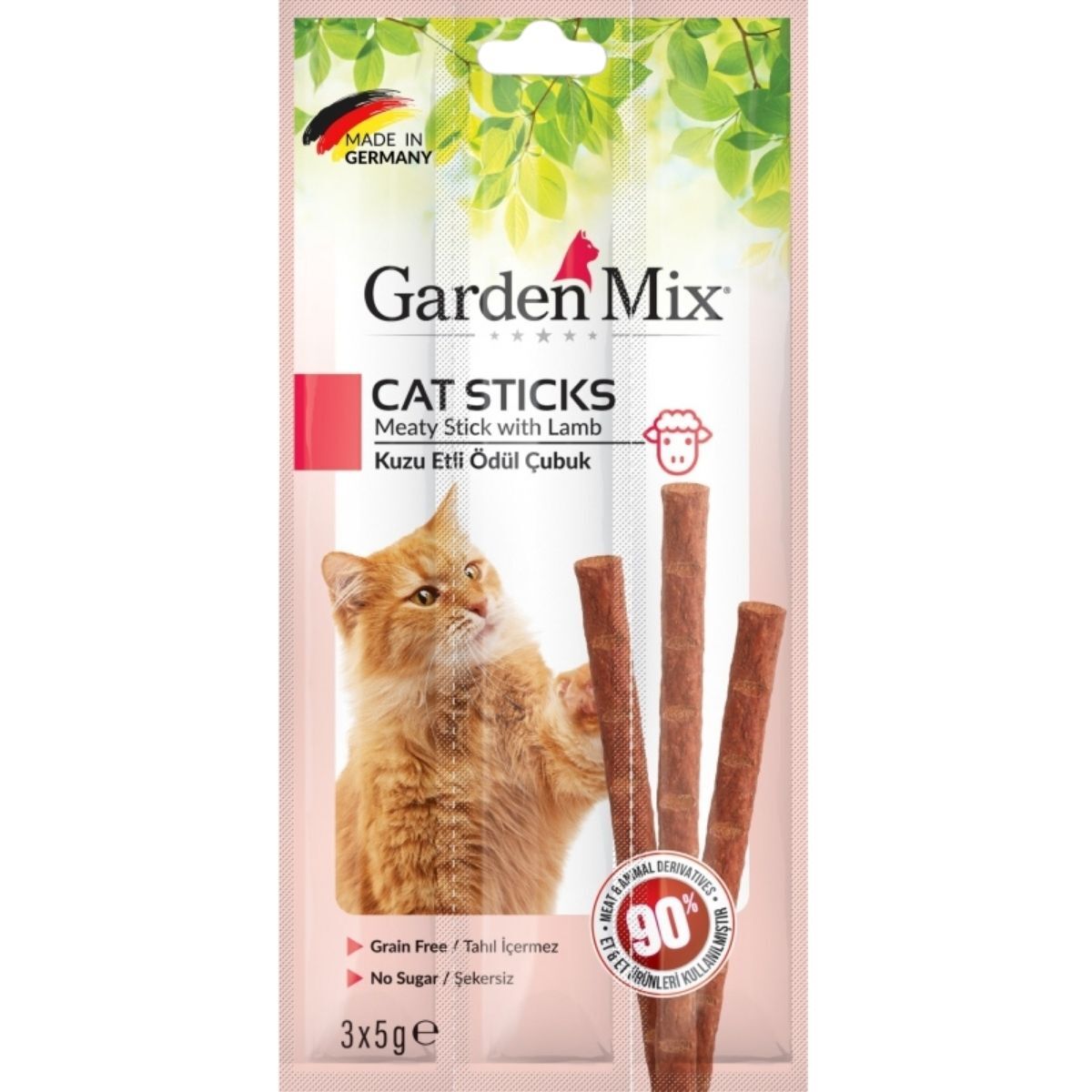 Gardenmix Kuzu Etli Kedi Ödül Çubuğu 3x5Gr