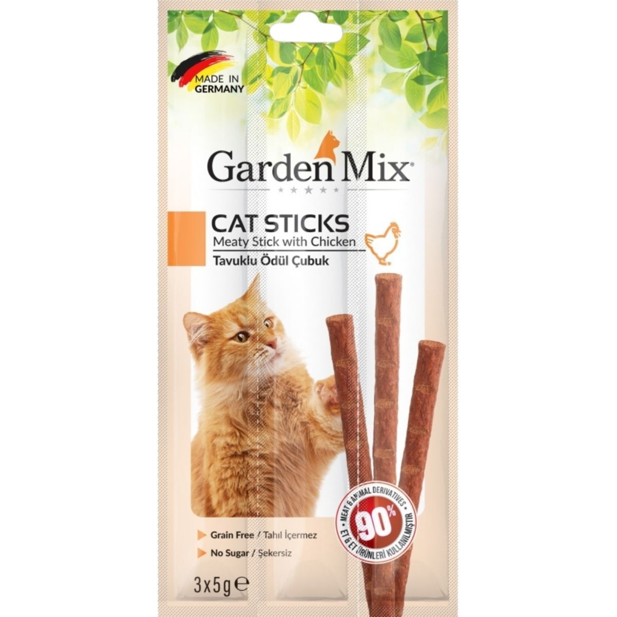 Gardenmix Tavuk Etli Kedi Ödül Çubuğu 3x5Gr