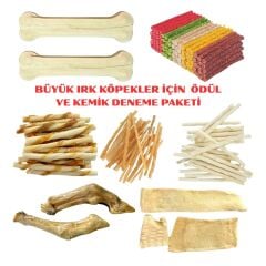 Büyük Irk Köpekler İçin PREMIUM Ödül ve Kemik Deneme Paketi