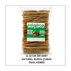 100 Lü Naturel Burgu Ödül Çubuğu ve Çiğneme Kemiği 11-12Cm