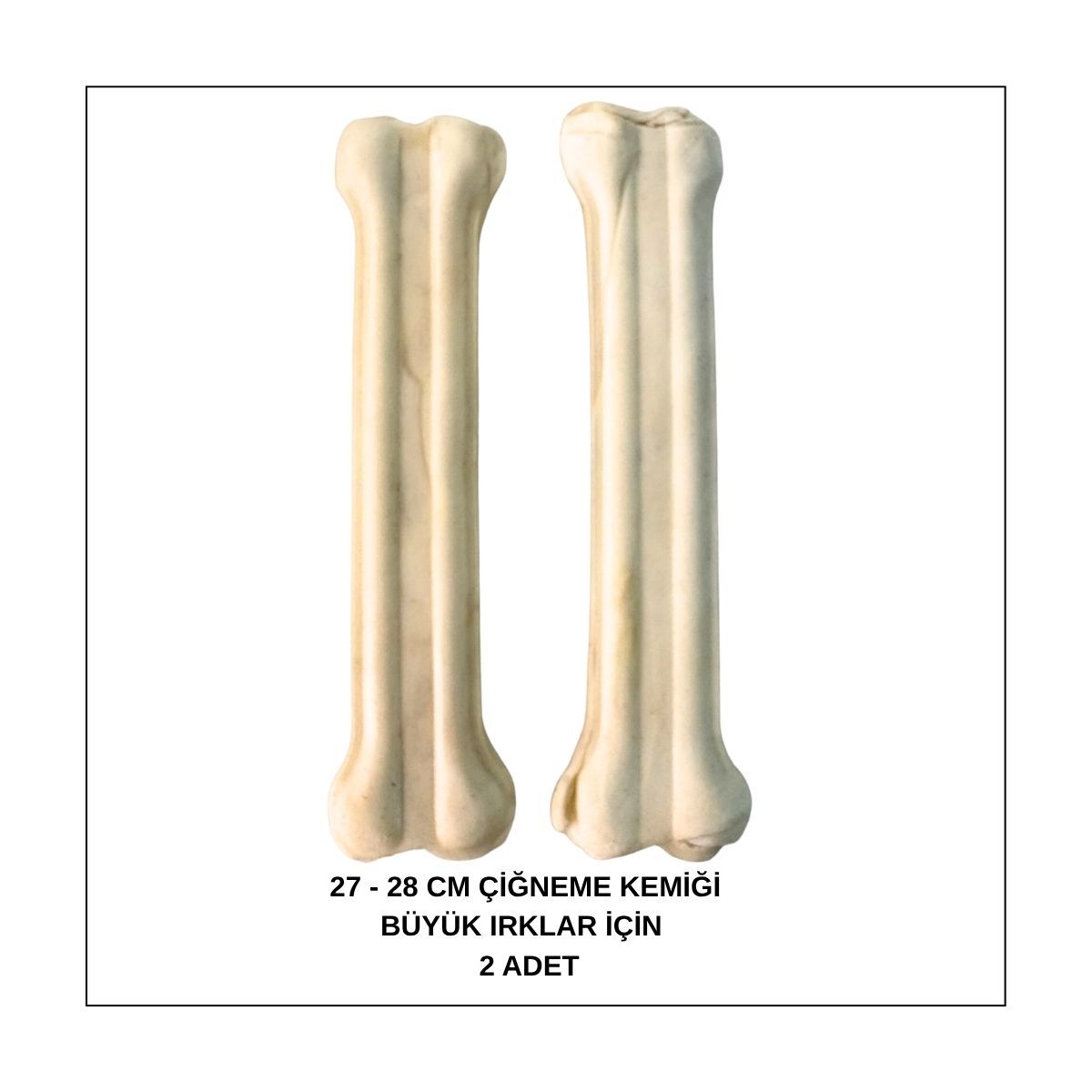 Büyük Irklar İçin Yenilebilir 27-28 Cm XXL Dev Beyaz Press Çiğneme Kemiği 2 Adet