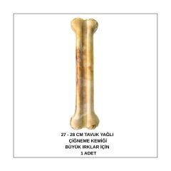 Büyük Irklar İçin Yenilebilir Tavuk Yağlı 27-28 Cm XXL Dev Çiğneme Kemiği 1 Adet