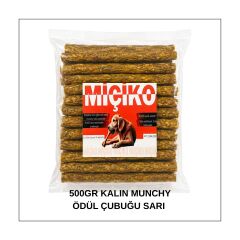 Köpekler İçin XXL Kalın Munchy Ödül Çubuğu 500Gr Sarı