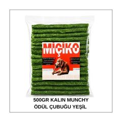 Köpekler İçin XXL Kalın Munchy Ödül Çubuğu 500Gr Yeşil