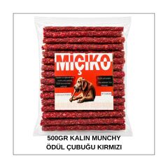 Köpekler İçin XXL Kalın Munchy Ödül Çubuğu 500Gr Kırmızı